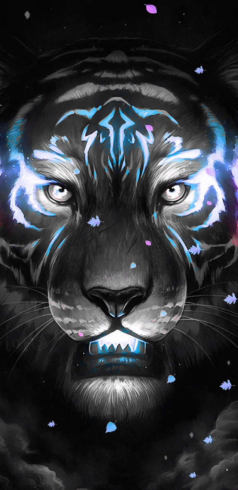 BLUETIGER, animal, blue, blue-tiger, neon, tiger, HD phone wallpaper |  Peakpx