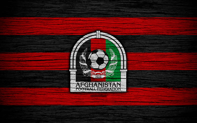 Afghanistan national football team logo, AFC, football, wooden texture, soccer, Afghanistan, Asia, Asian national football teams, Afghanistan Football Federation, HD wallpaper