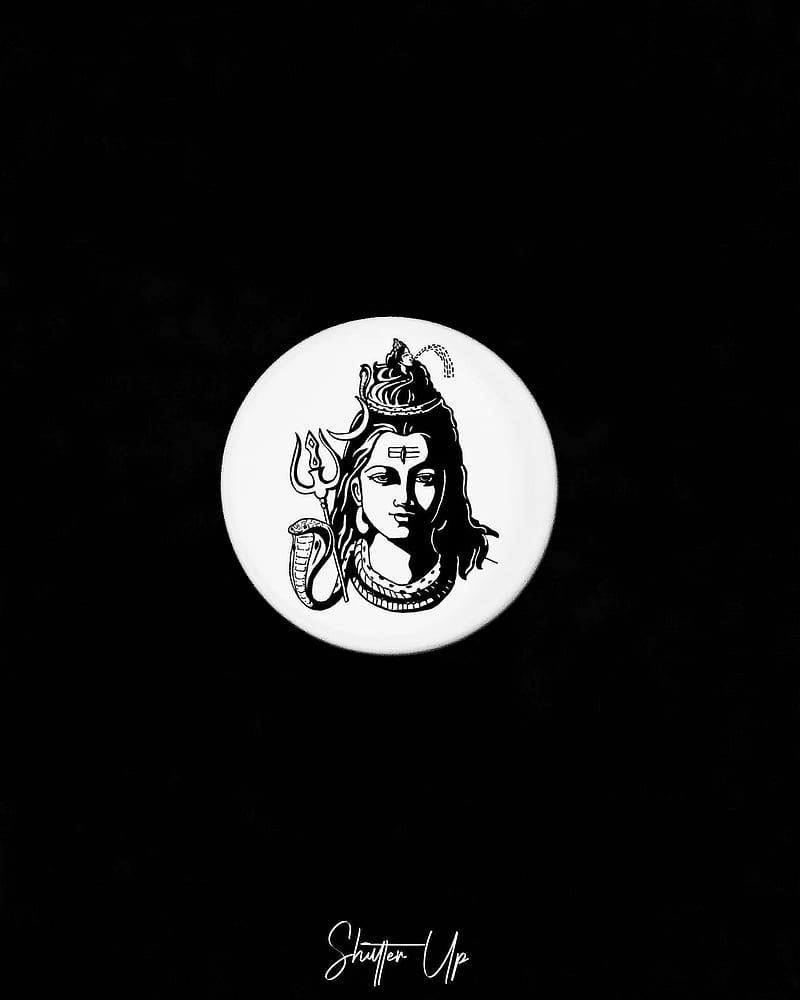 Lord Shiva, bholenath, black and white minimalist, mobile, new mobile