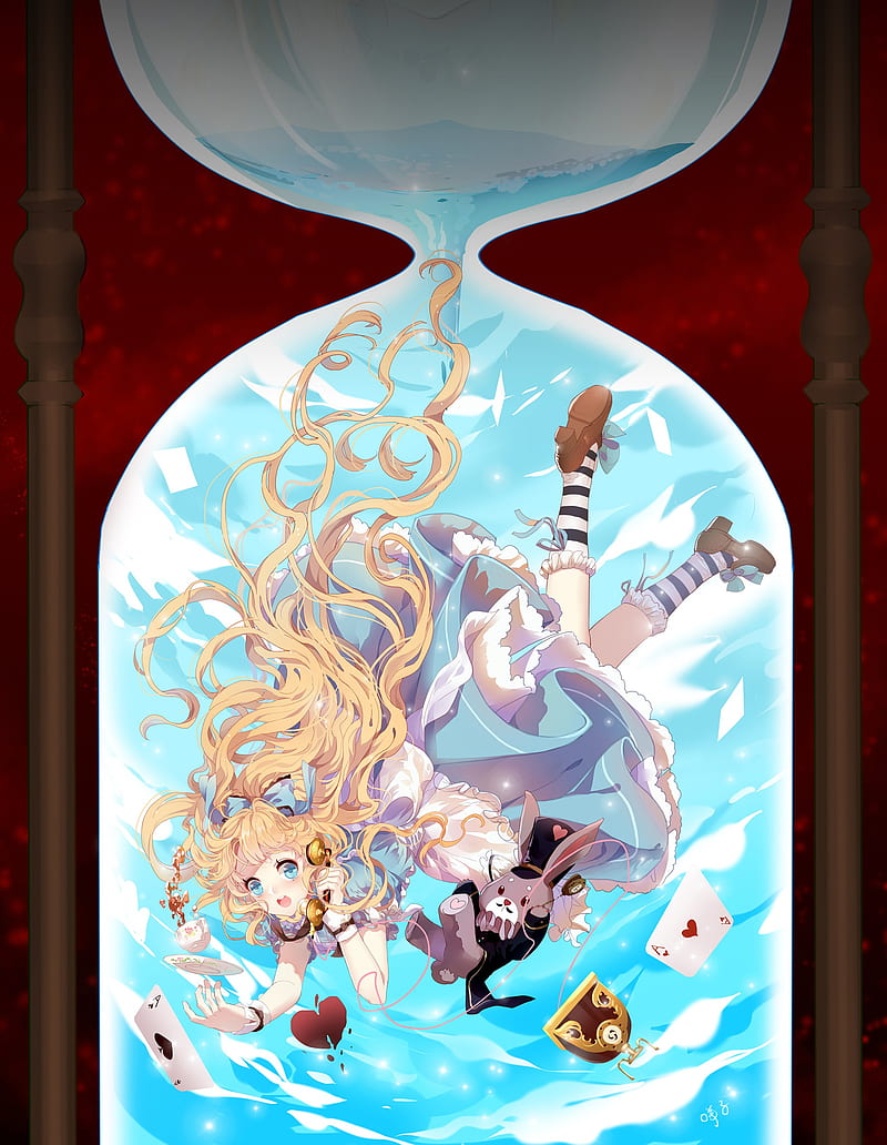 Alice in Wonderland, Alice, fantasy girl, anime girls, blonde, anime, HD phone wallpaper