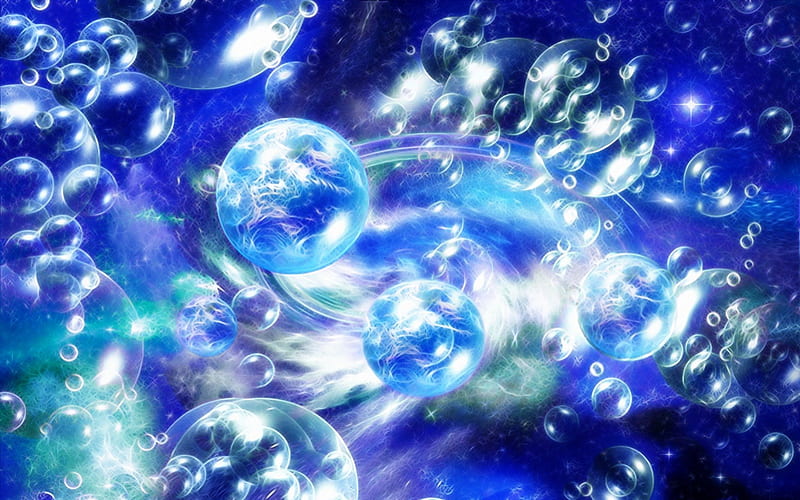 Bubble Air, bubble, fantasy, blue, air, HD wallpaper