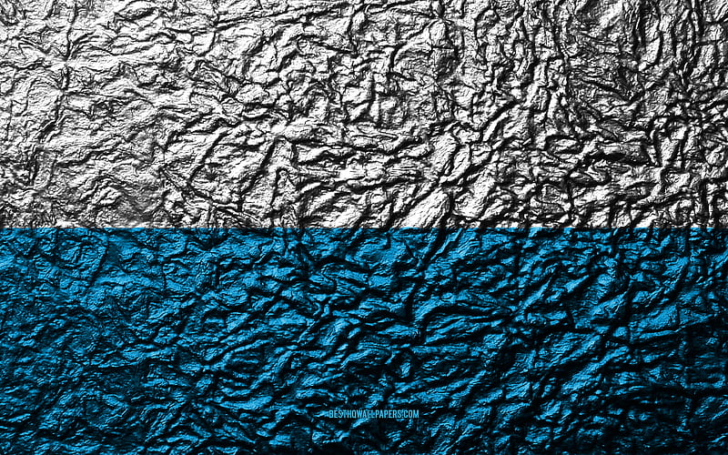 Flag of Bavaria stone texture, waves texture, Bavaria flag, German state, Bavaria, Germany, stone background, administrative districts, States of Germany, HD wallpaper