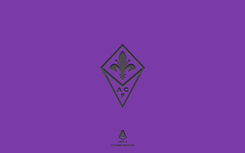 ACF Fiorentina, purple background, Italian football team, ACF Fiorentina emblem, Serie A, Italy, football, ACF Fiorentina logo, HD wallpaper
