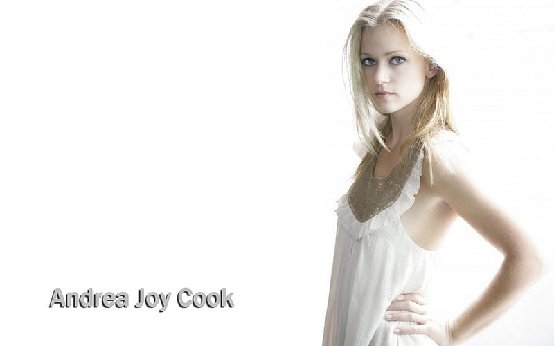 A J Cook, halter top, hands on hip, white, baby blonde, posing standing up, HD wallpaper