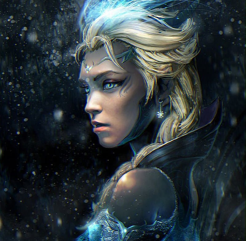 Frozen, ice, profile, girl, HD wallpaper