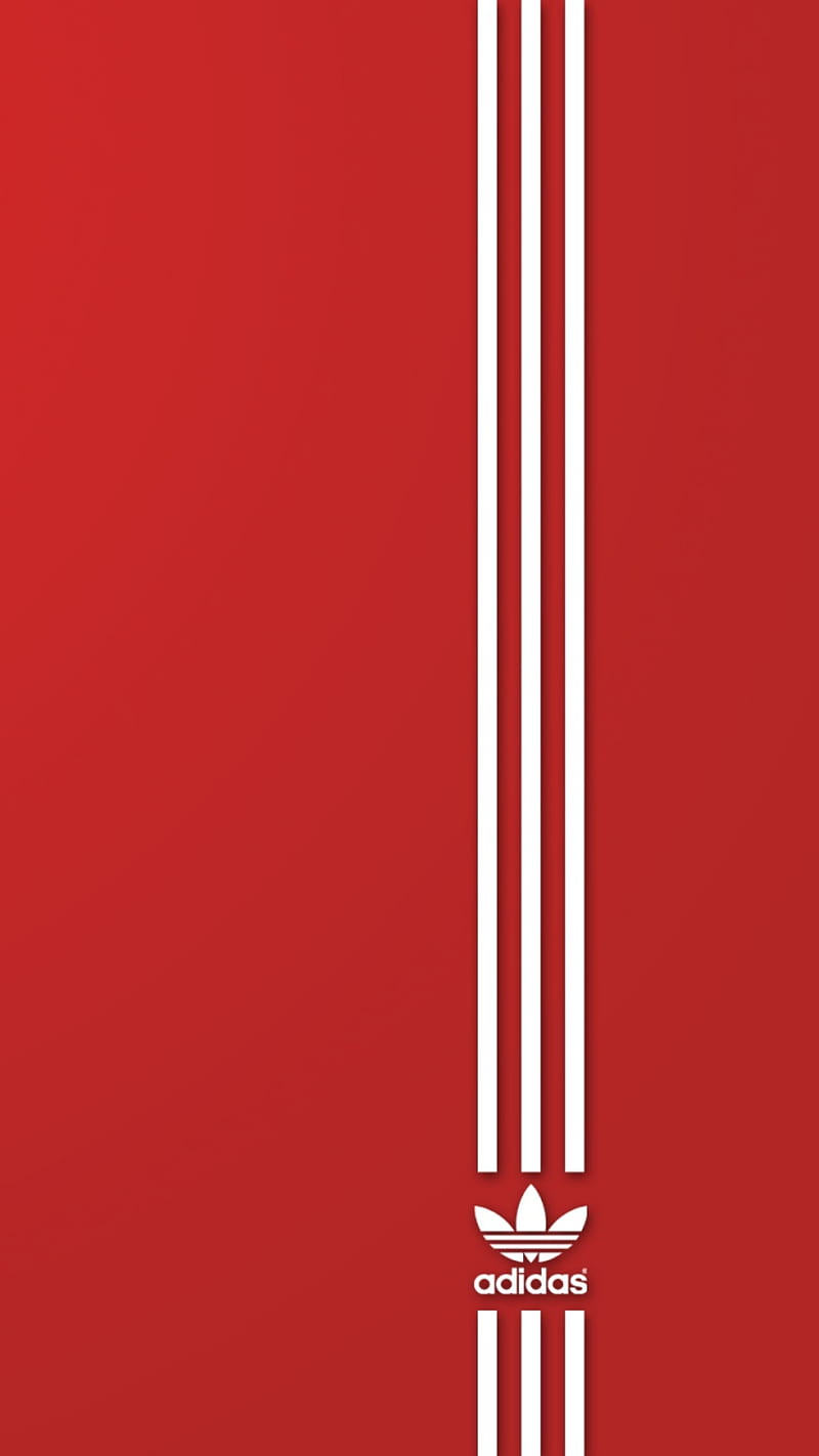 Adidas, brand, logo, red, HD phone wallpaper