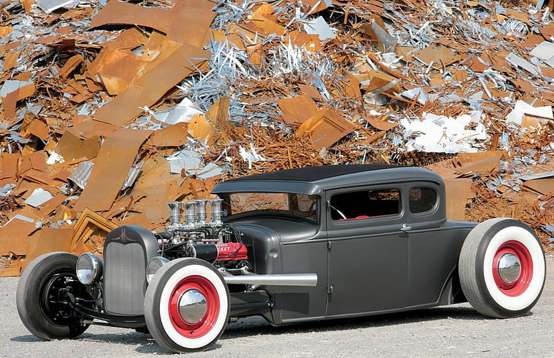 1930 Ford Model A Coupe, WHitewalls, 1930, Hotrod, Custom, HD wallpaper