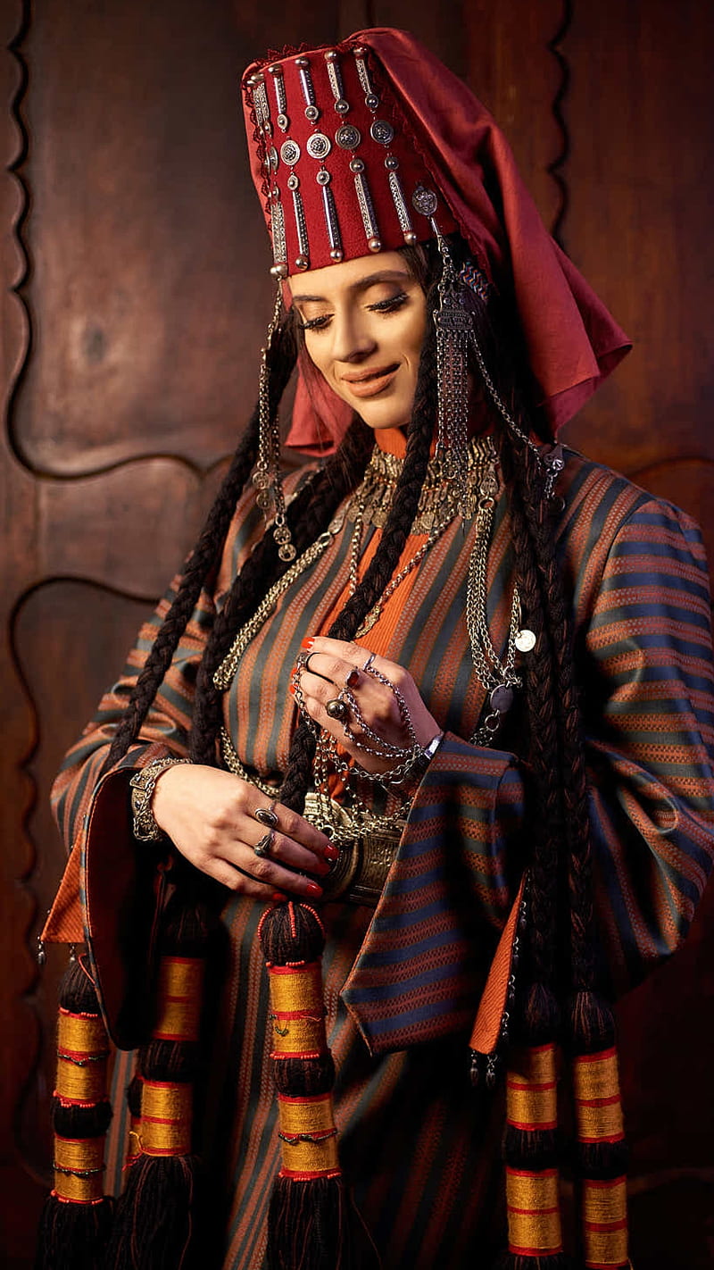 Armenian costume, armenia, dress, girl, pretty, traditional, HD phone wallpaper