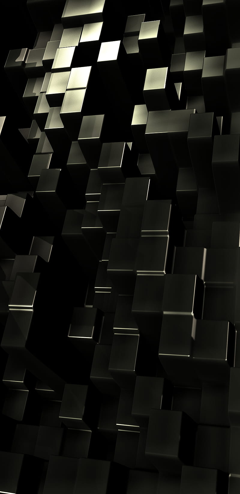 Gold Cubes, black, abstract, modern, technology, cool, HD phone ...