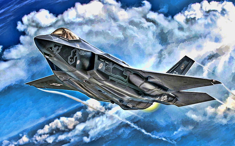 Lockheed Martin F-35 Lightning II, fighter, artwork, combat aircraft, jet fighter, Lockheed Martin, US Army, HD wallpaper