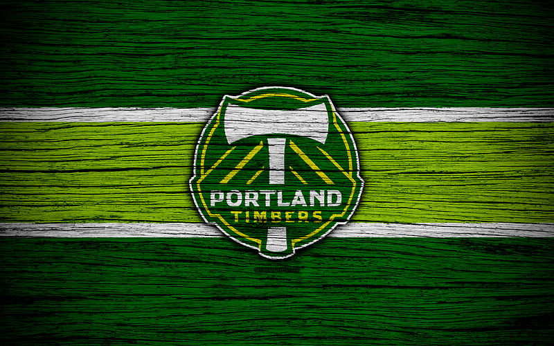 Portland Timbers MLS, wooden texture, Western Conference, football club, USA, Portland Timbers FC, soccer, logo, FC Portland Timbers, HD wallpaper
