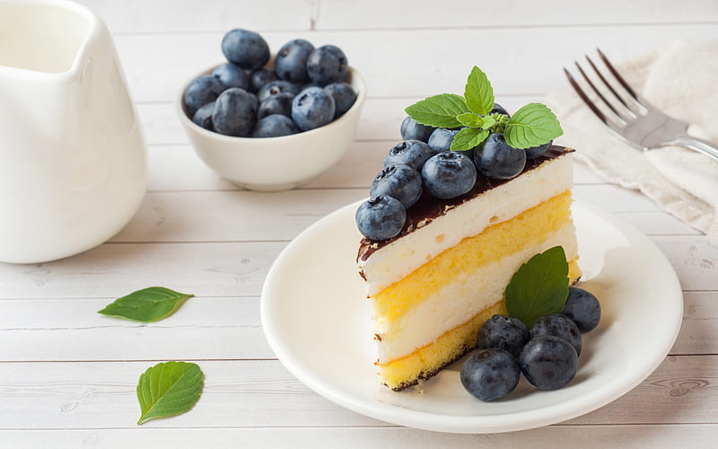 blueberry cake, biscuit cake, sweets, cakes, dessert, cake with berries, blueberries, HD wallpaper