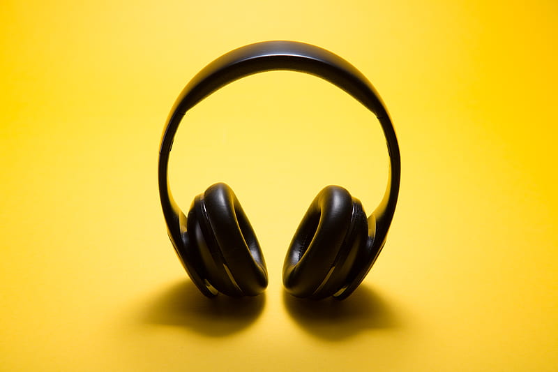 black wireless headphones, HD wallpaper