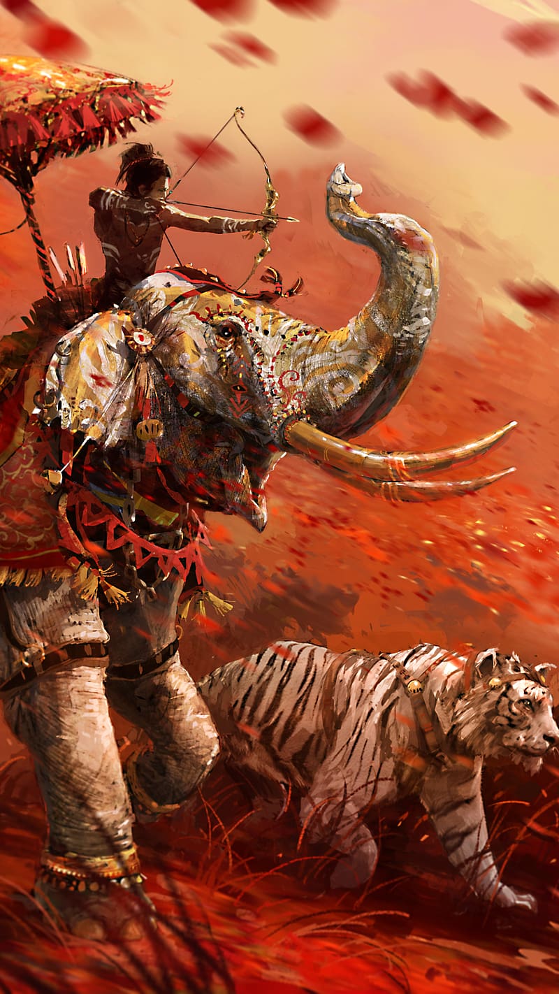 Tiger, Elephant, Video Game, Far Cry, Far Cry 4, HD phone wallpaper