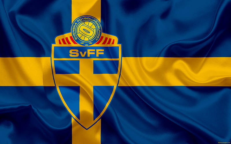Sweden national football team, emblem, logo, football federation, flag, Europe, flag of Sweden, football, World Cup, HD wallpaper
