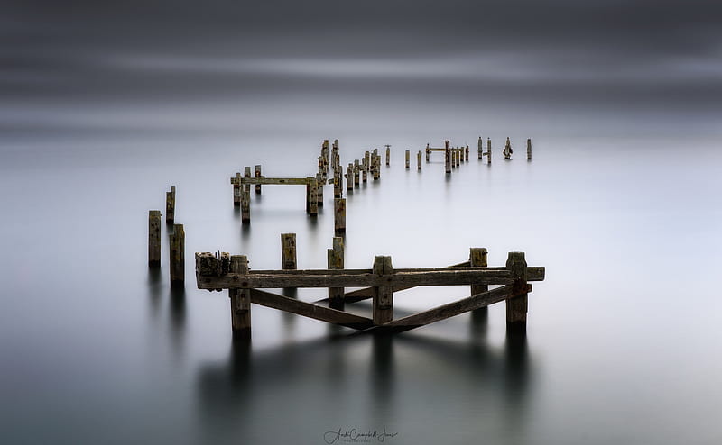 Swanage Abandoned Old Pier Ultra, Vintage, Ocean, Water, graphy, Abandoned, dorset, longexposure, filters, kase, Swanage, calmwater, HD wallpaper