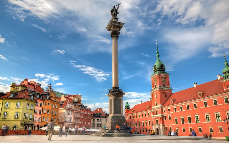 Warsaw, Poland, Poland, old town, monument, Warsaw, HD wallpaper