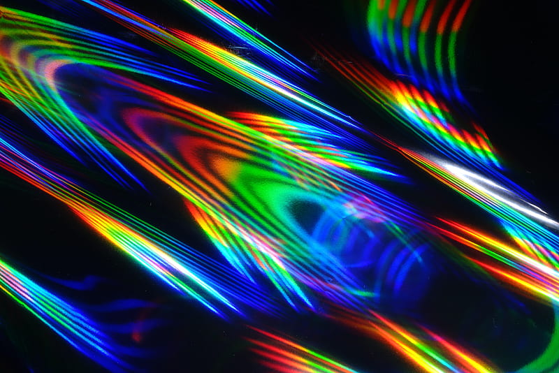 rays, colorful, iridescent, light, abstraction, HD wallpaper