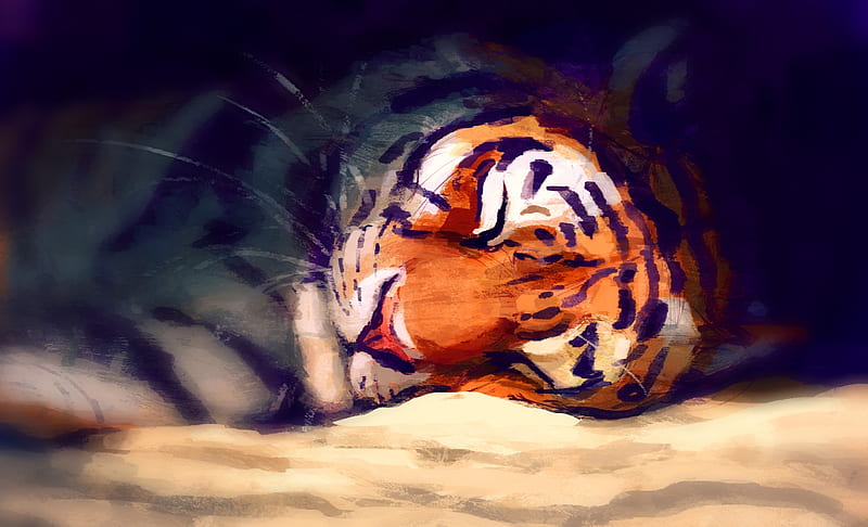 enzo the tiger sleeping clipart