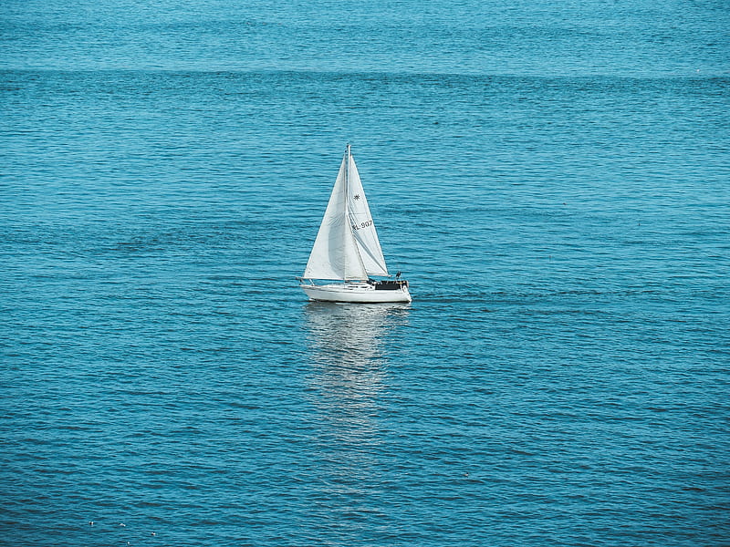 sailboat, boat, sea, water, HD wallpaper