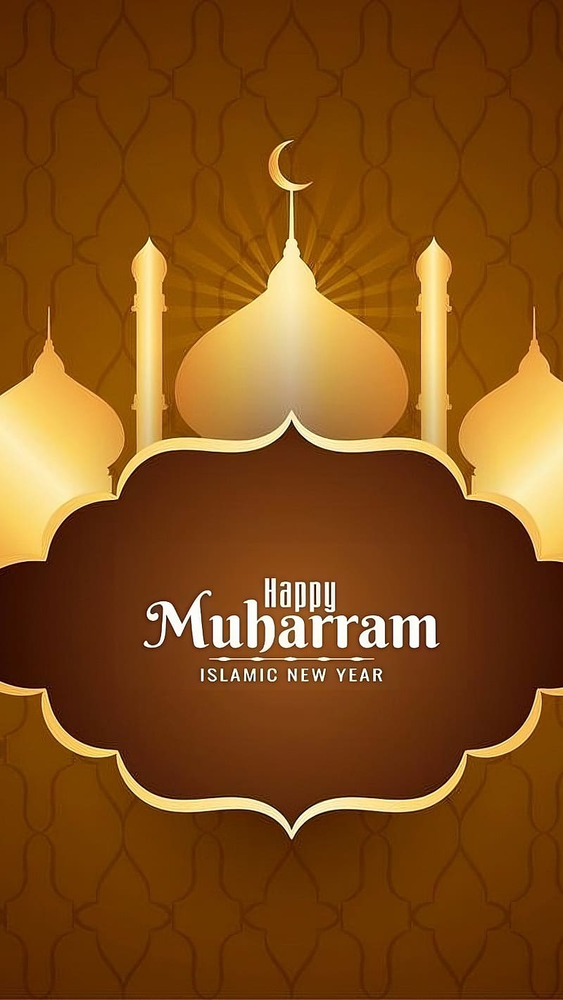 Muharram New Year, gold texture, muharram, islamic, new year, HD phone wallpaper
