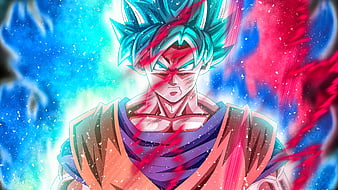 Goku Kaioken x4, super, glow, dragonball, HD phone wallpaper