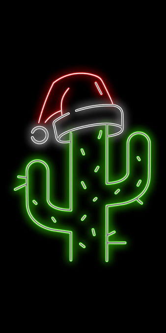Neon Cactus, new, symbols, HD phone wallpaper | Peakpx