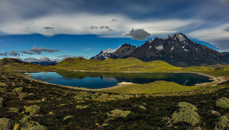 Mountains, Mountain, Chile, Lake, Patagonia, HD wallpaper