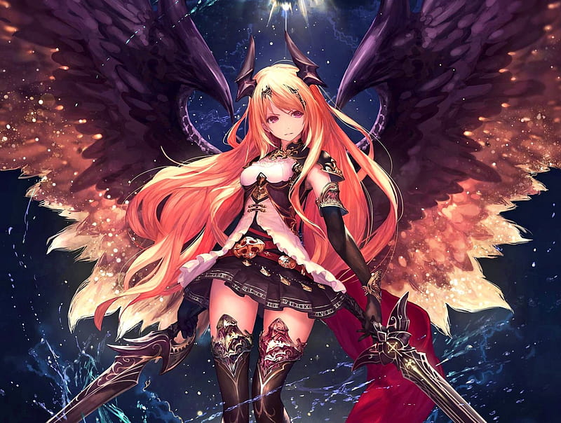 Olivia, demon, fantasy, besm, dark, HD wallpaper