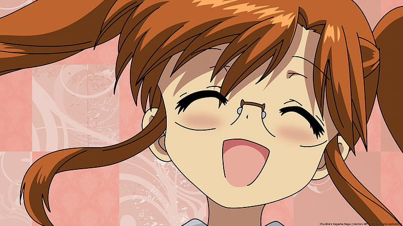 Anime-Chu Bra, chu bra, girl, anime, blush, glasses, smile, sweet, HD wallpaper