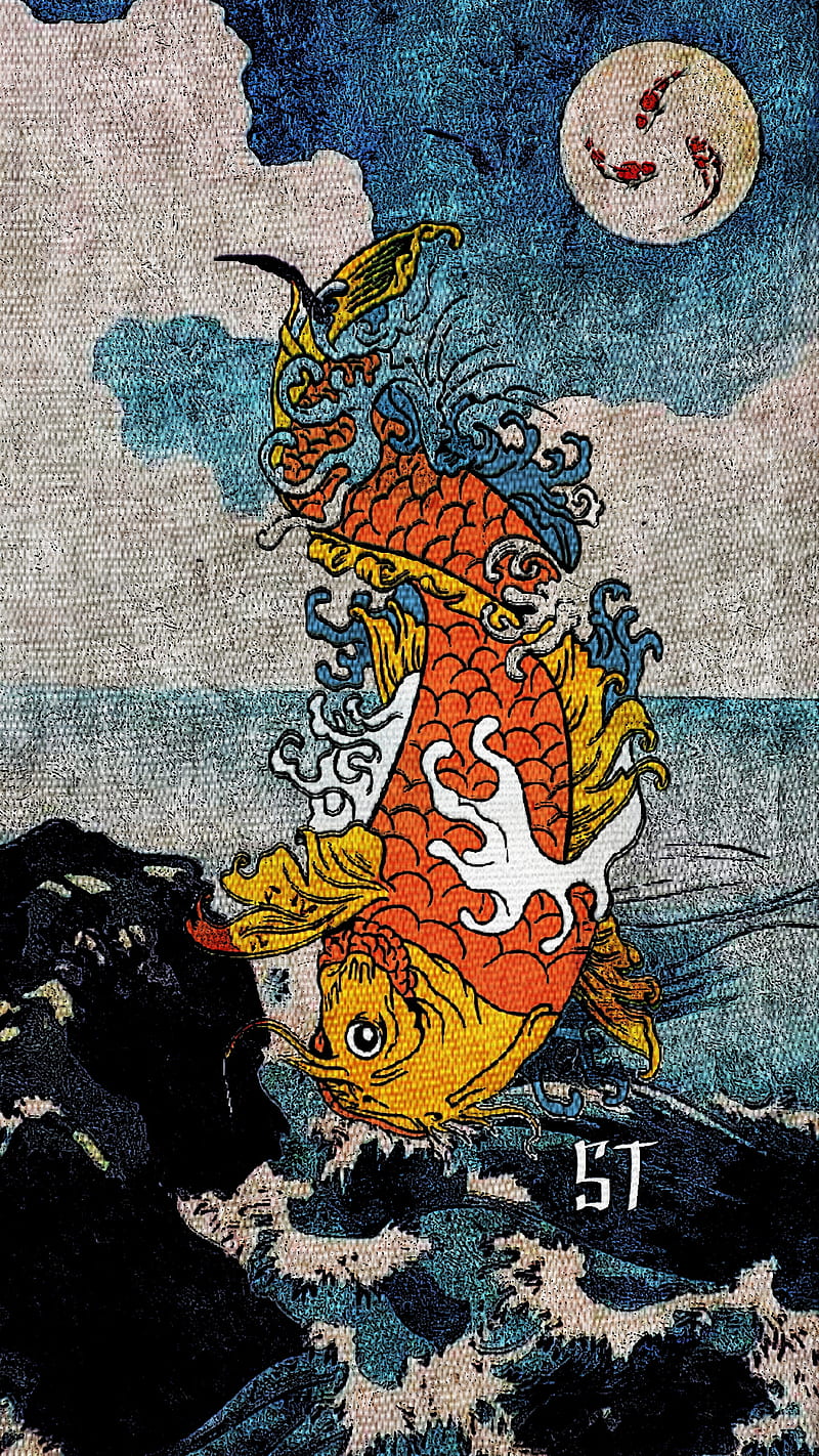 Koi fish, japenesse, koi fhish, HD phone wallpaper