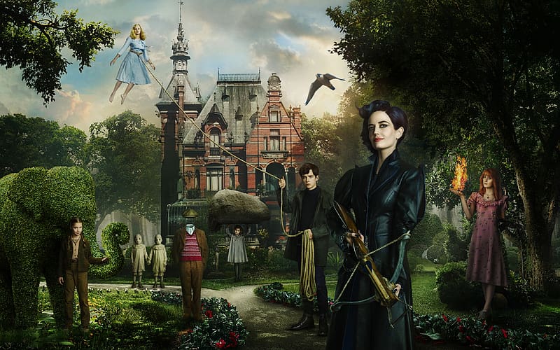Miss Peregrine's Home for Peculiar Children 2016, miss peregrines home for peculiar children, fantasy, movie, afis, eva green, poster, HD wallpaper