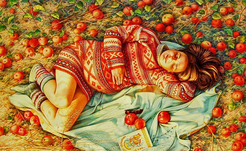 Nurturing, apple, pregnant, sunlight, book, peaceful, orchard, women, HD wallpaper