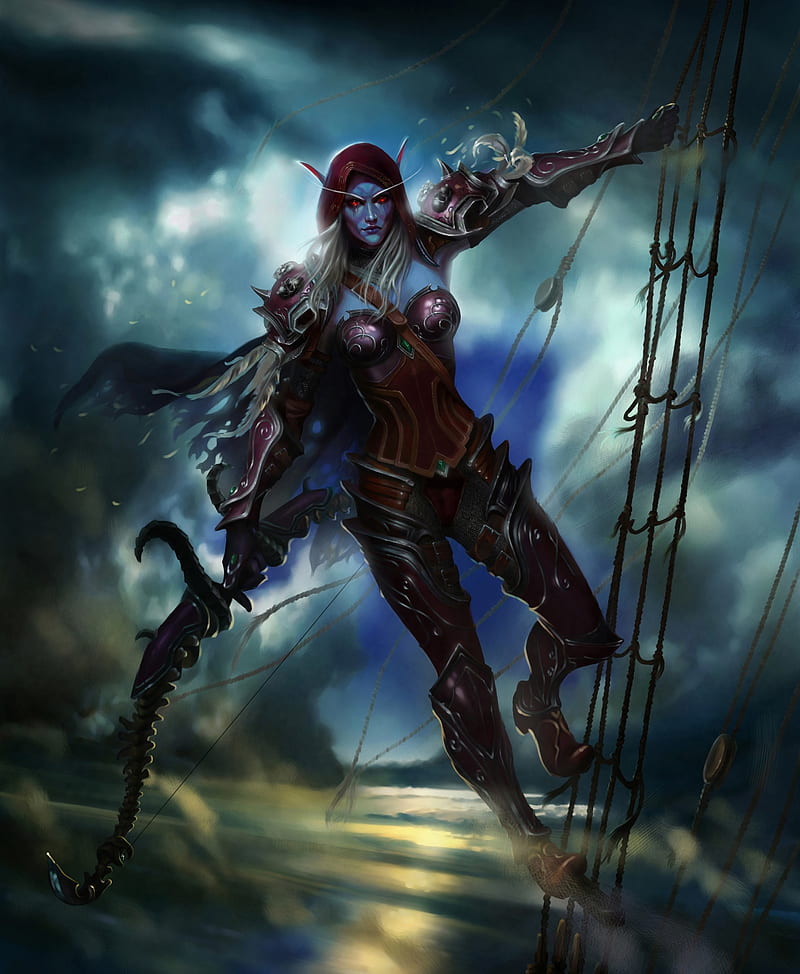 fantasy art, warrior, archer, elves, Sylvanas Windrunner, HD phone wallpaper