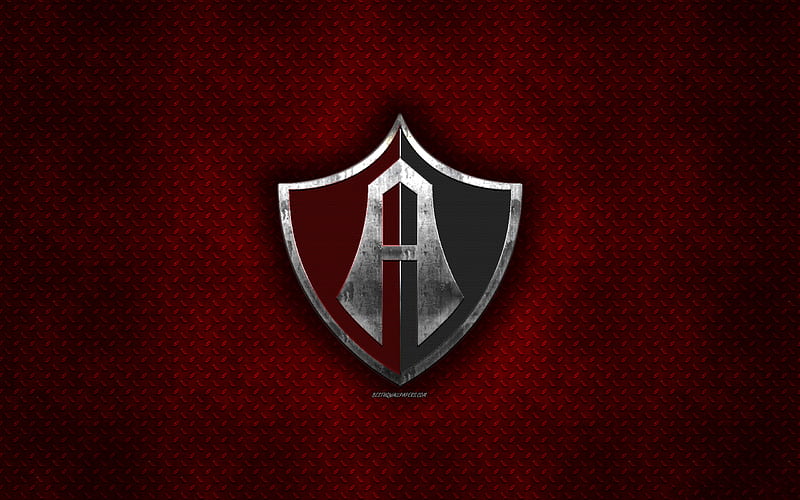 Atlas FC, Club Atlas, Mexican football club, red metal texture, metal logo, emblem, Guadalajara, Mexico, Liga MX, creative art, football, HD wallpaper