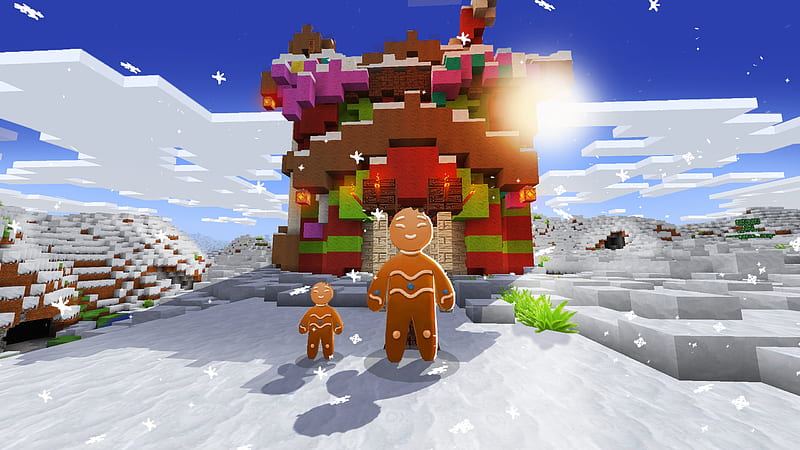 Cute Gingerbread House & Little Gingy in Realmcraft Minecraft Clone, open world game, gaming, playgames, pixel games, mobile games, realmcraft, sandbox, minecraft, games action, game, minecrafters, pixel art, art, 3d building games, pixel, fun, adventure, building, 3d, minecraft, HD wallpaper