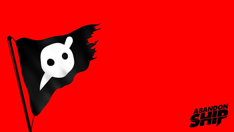 Knife Party Abandon Ship, red, Pirate, Knife Party, music, flag, Abandon ship, HD wallpaper