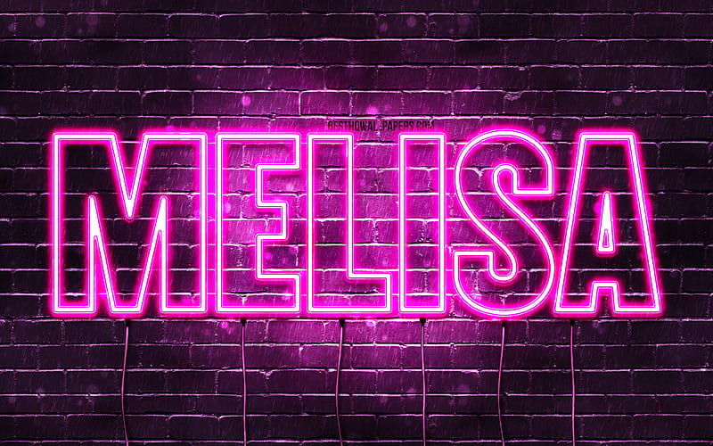 Melisa with names, female names, Melisa name, purple neon lights, Happy Birtay Melisa, popular turkish female names, with Melisa name, HD wallpaper