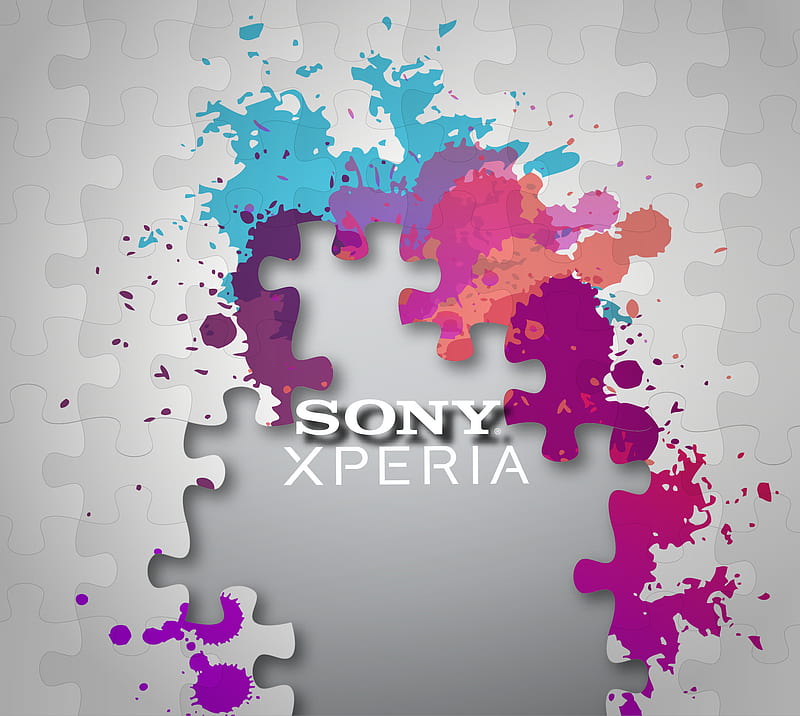 Xperia Puzzle, abstract, gris, puzzle, sony, xperia, HD wallpaper