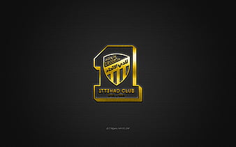 Al-Ittihad FC yellow black abstraction, logo, Saudi Arabian football ...