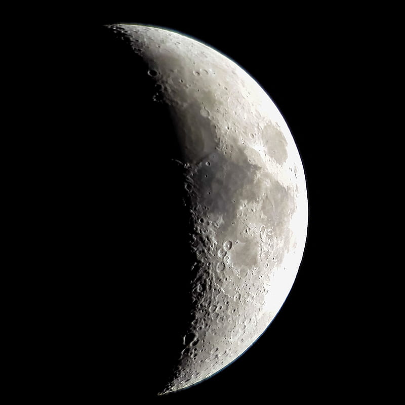 Waxing Crescent Moon, astronomy, iphone, space, HD phone wallpaper