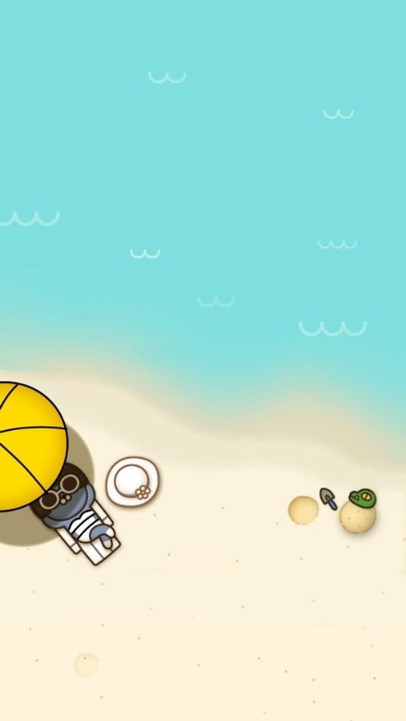 Playa animada, arena, background, mar, oceano, orilla, sol, sombrilla, tierno, HD phone wallpaper