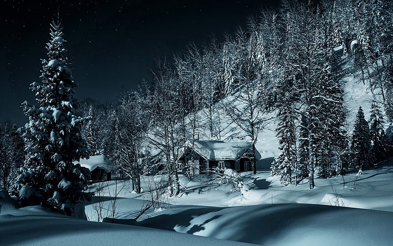 Siberia, winter, snow, snowdrifts, village, Russia, HD wallpaper