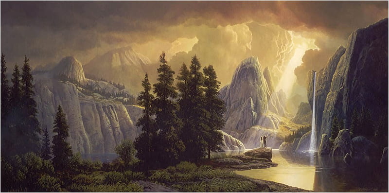 Soul Of The Fire, mountain, fall, tree, sunlight, lake, HD wallpaper ...