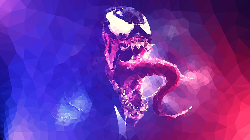 Venom Lowpoly, venom, low-poly, superheroes, artist, artwork, digital-art, HD wallpaper