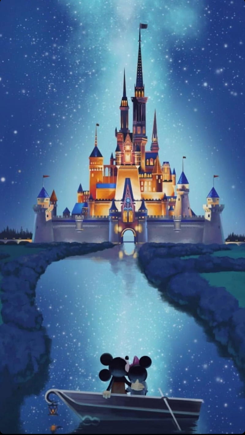 Disney Castle , magic, mickey minnie, HD phone wallpaper