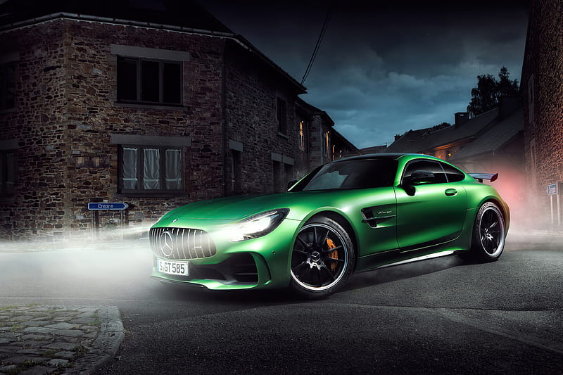 Mercedes Benz AMG GT R Night, mercedes-amg-gtr, mercedes, carros, behance, HD wallpaper