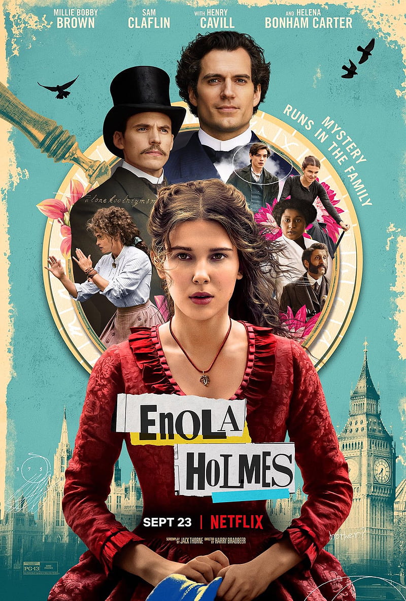 Enola Holmes, cavill, holmes, millie bobbie brown, netflix, pelicula sherlock holmes, HD phone wallpaper