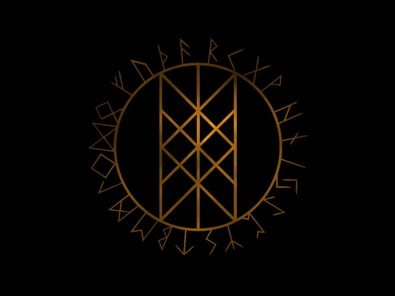 Norse Viking Golden Rune, Minimalist Viking, HD wallpaper