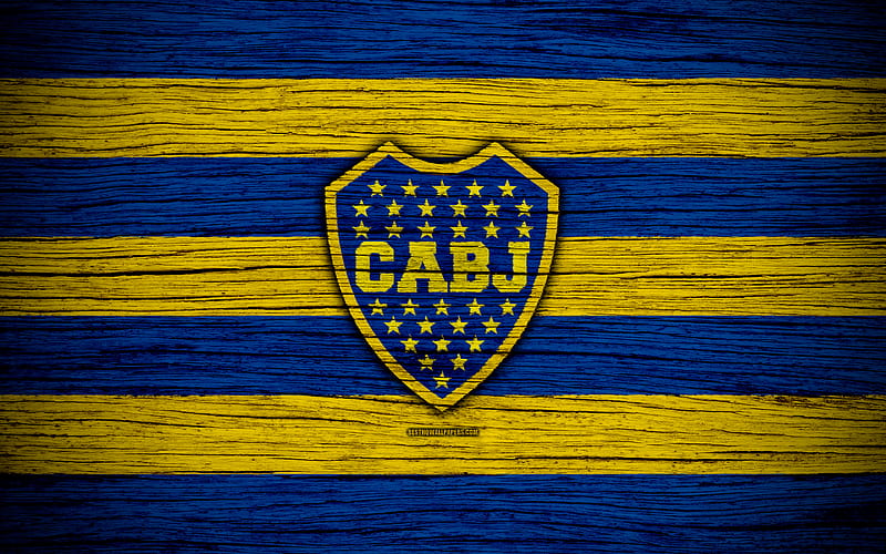 Boca Juniors Superliga, logo, AAAJ, Argentina, soccer, Boca Juniors FC, football club, wooden texture, FC Boca Juniors, HD wallpaper